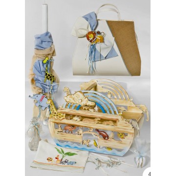 Σετ βάπτισης τσάντα με ζωάκια ΣΕΤ ΒΑΠΤΙΣΗΣ ΑΓΟΡΙ